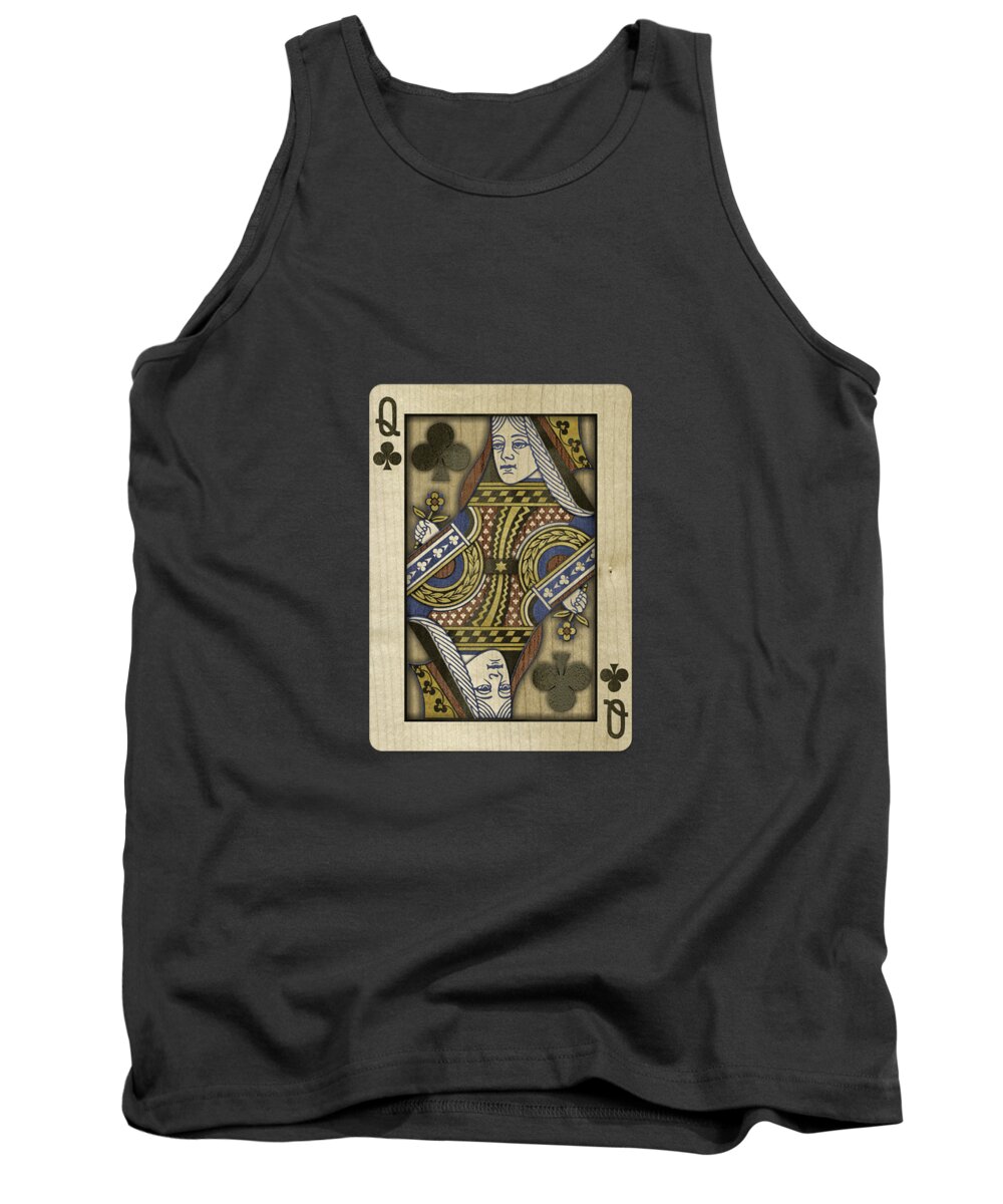 Boards Tank Top featuring the photograph Queen of Clubs in Wood by YoPedro