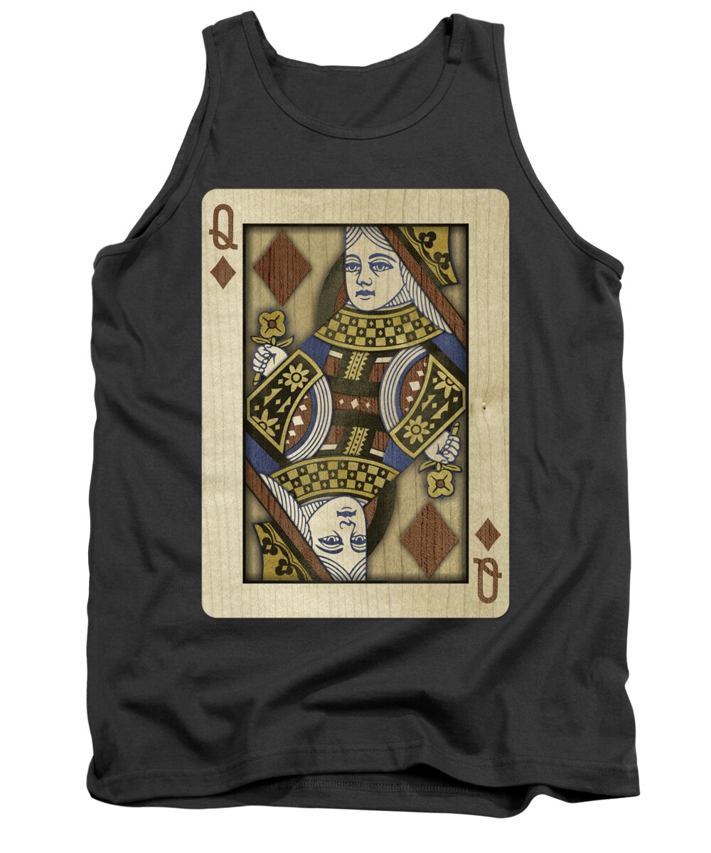 Boards Tank Top featuring the photograph Queen of Diamonds in Wood by YoPedro