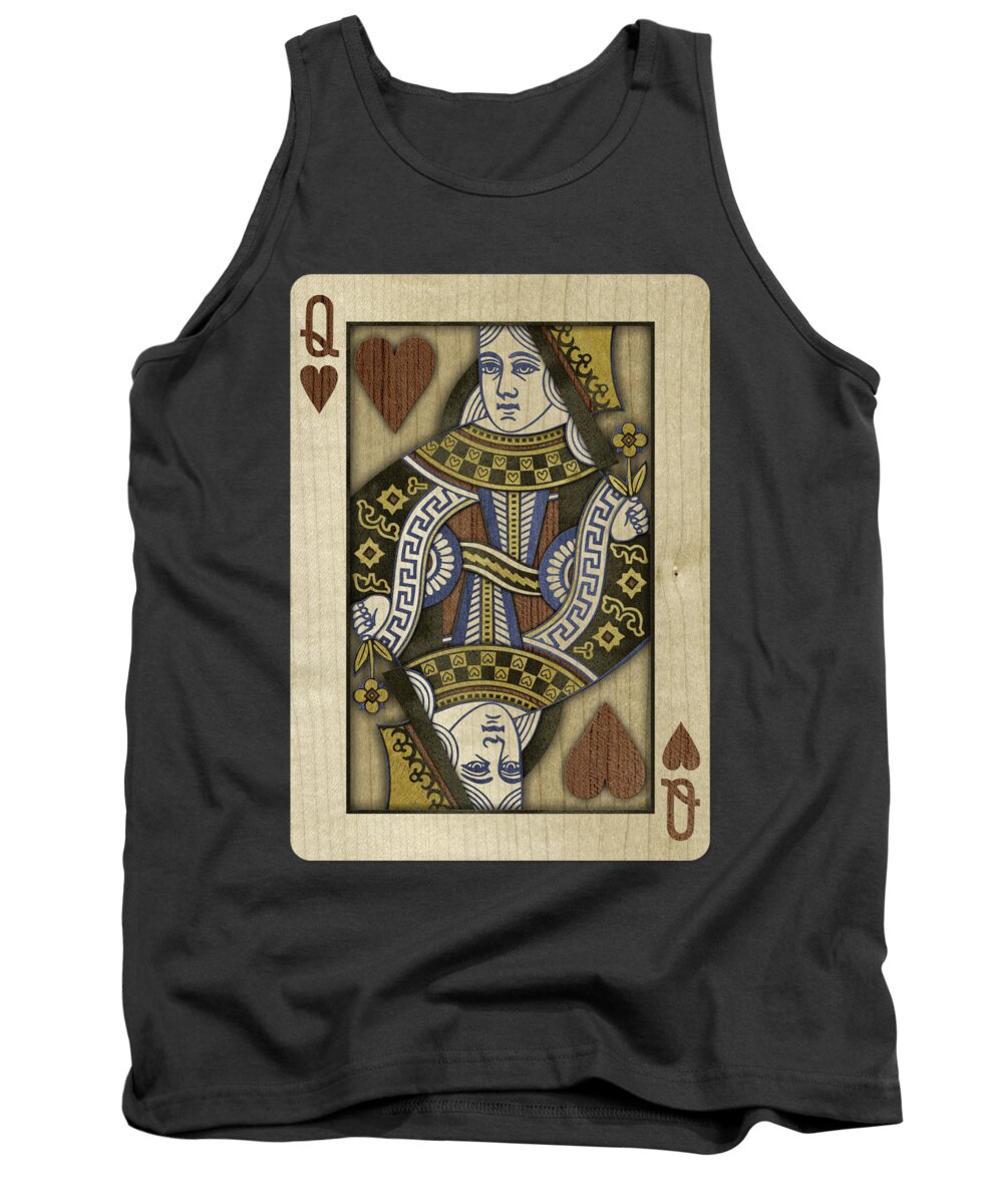 Boards Tank Top featuring the photograph Queen of Hearts in Wood by YoPedro