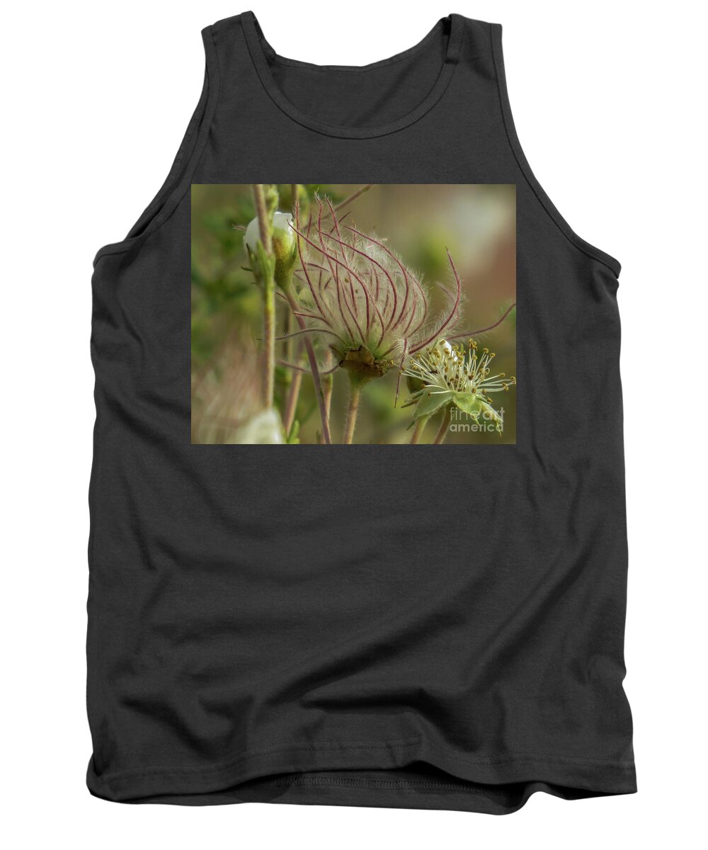 Red Tank Top featuring the photograph Quirky Red Squiggly Flower 2 by Christy Garavetto