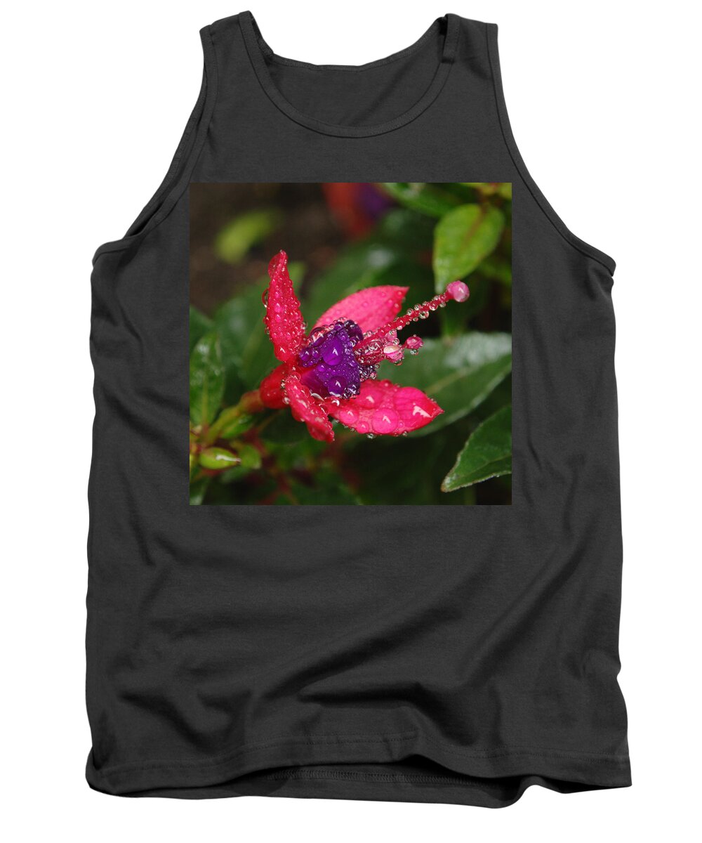 Flowers Tank Top featuring the photograph Rainy Day Fuschia by Adrian Wale