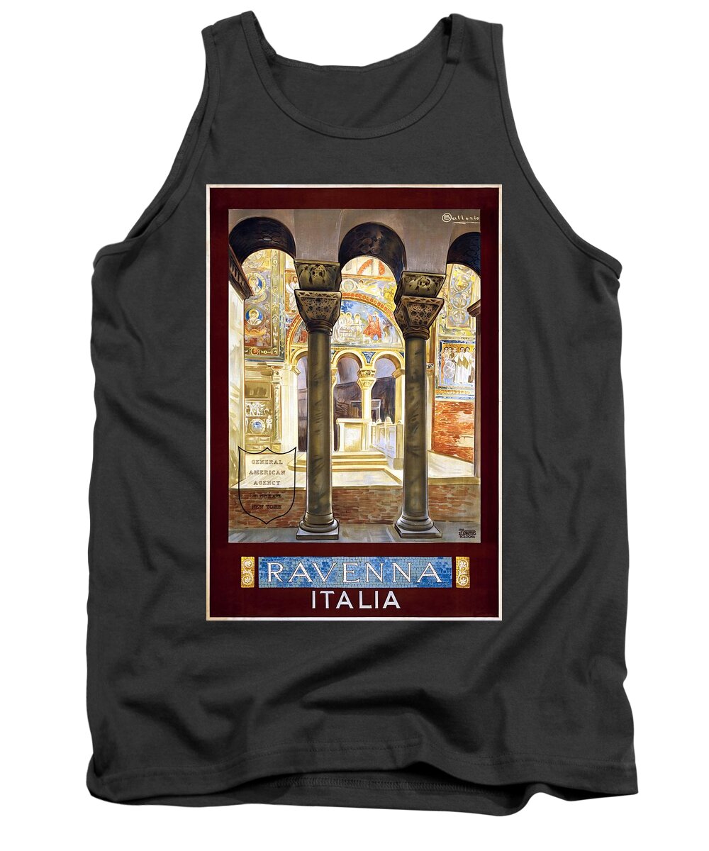 Ravenna Tank Top featuring the painting Ravenna, travel poster 1925 by Vincent Monozlay