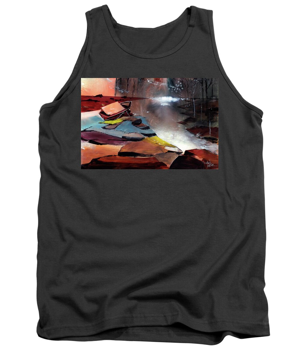 Nature Tank Top featuring the painting Ready to leave by Anil Nene