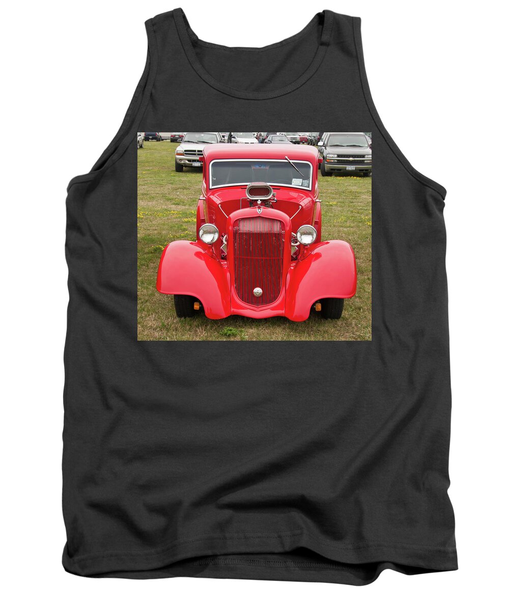 Antique Car Tank Top featuring the photograph Red 1990 by Guy Whiteley