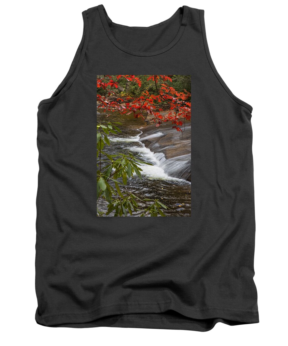 Waterfalls Tank Top featuring the photograph Red Leaf Falls by Ken Barrett
