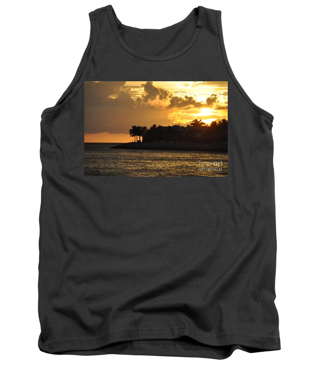 Sunset Key Tank Top featuring the photograph Red Sky At Night Over Sunset Key by John Black