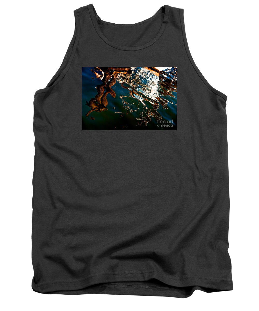 Abstract Tank Top featuring the photograph Reflections in Rippling Water by Venetta Archer