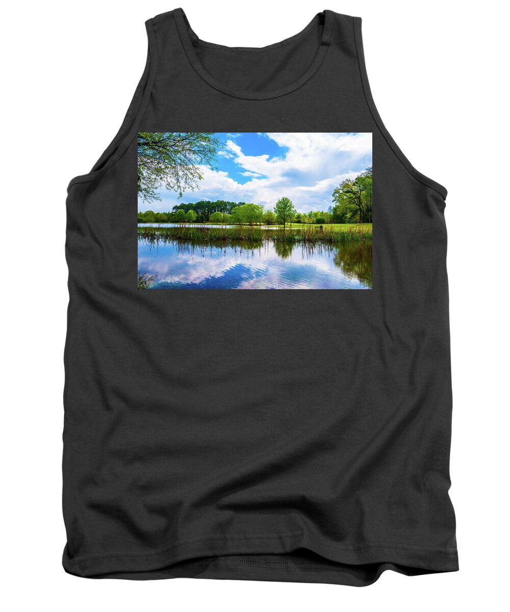 Alabama Tank Top featuring the photograph Reflections on a Spring Pond by James-Allen