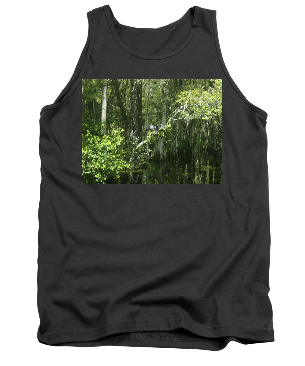 Trees Tank Top featuring the photograph Reflections upon the swamp by Denise Cicchella
