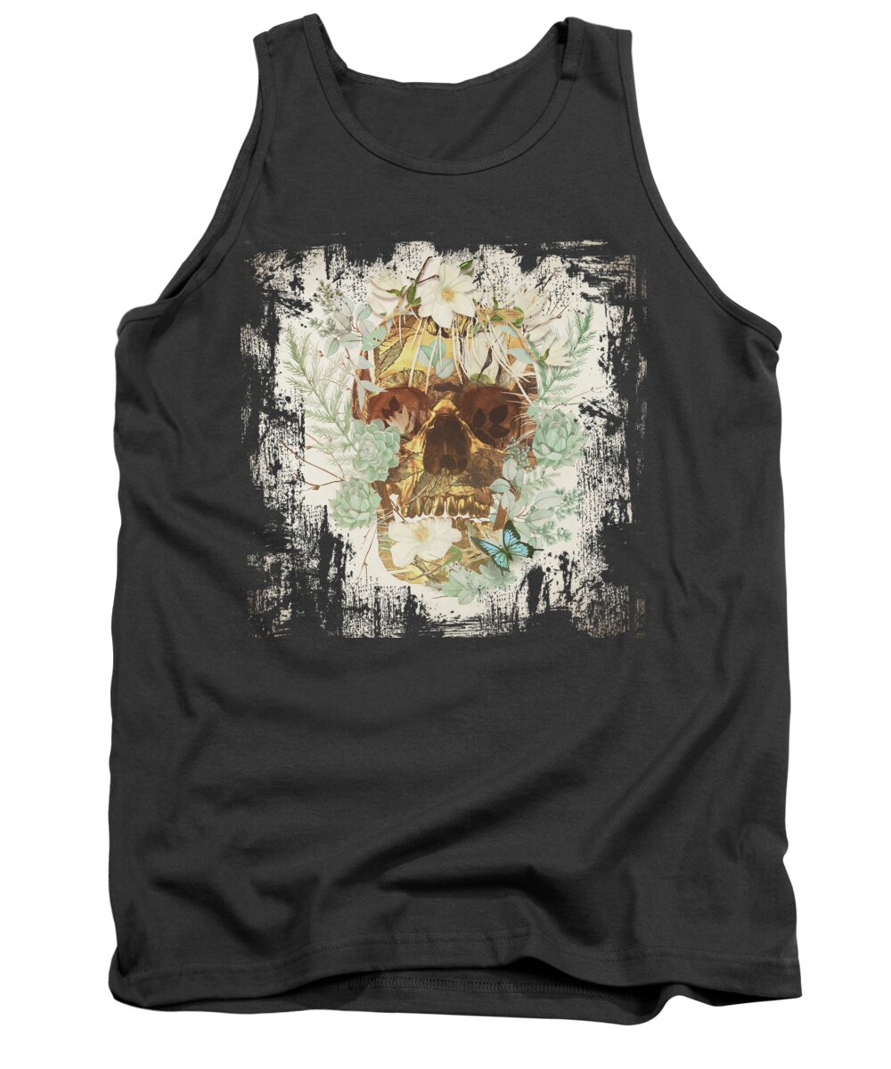Relic Skull Butterfly Fantasy Surreal Dream Tank Top featuring the digital art Relic by Katherine Smit