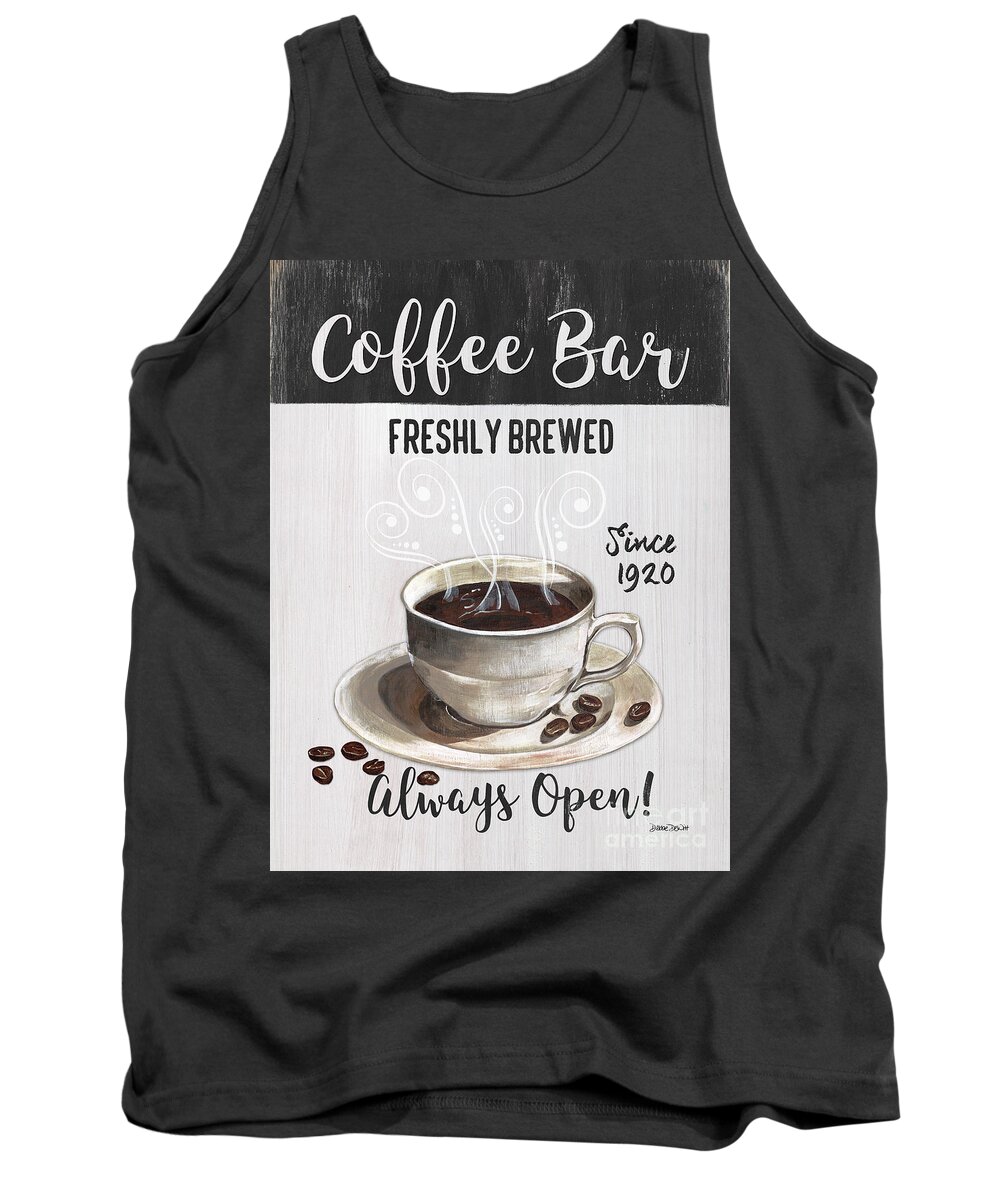 Coffee Tank Top featuring the painting Retro Coffee Shop 2 by Debbie DeWitt