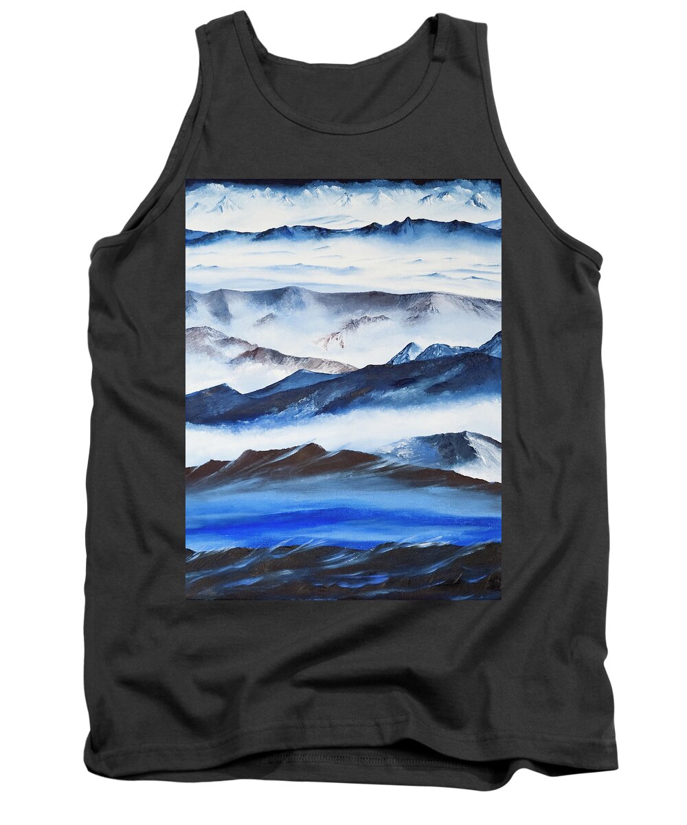 Landscape Tank Top featuring the painting Ridgelines by Terry R MacDonald