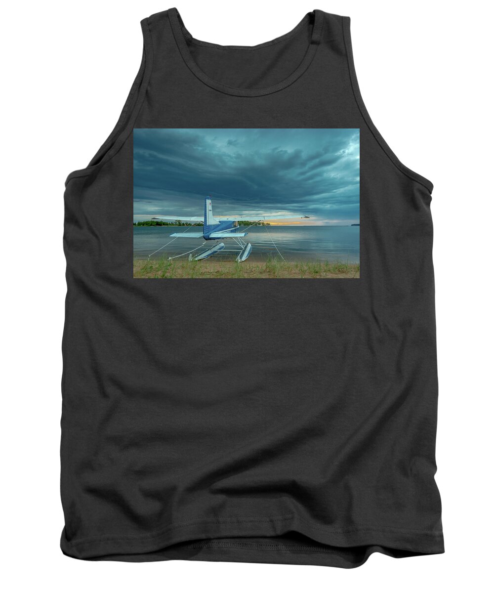 Grand Marais Mi Tank Top featuring the photograph Riding the storm out by Gary McCormick