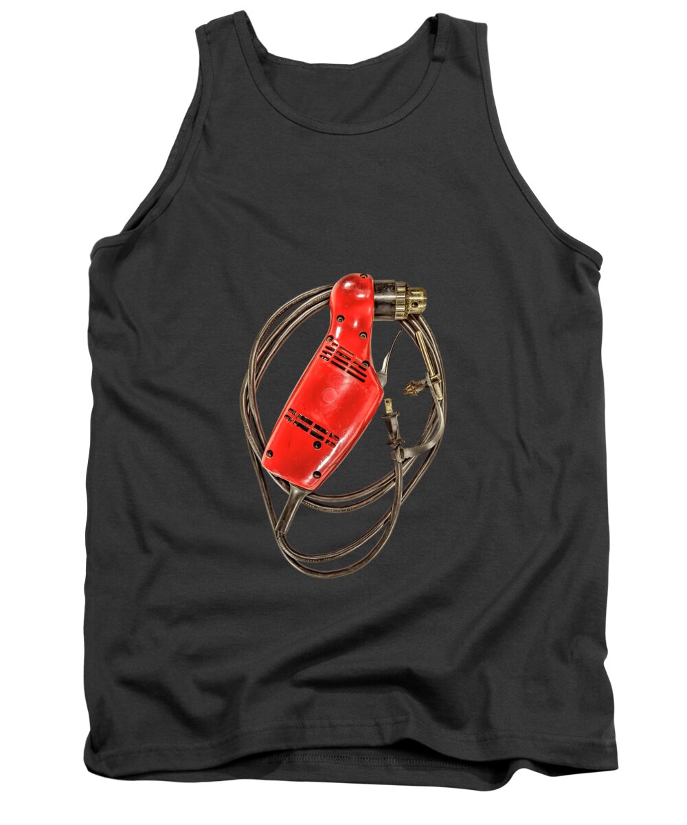 Antique Tank Top featuring the photograph Right Angle Drill on Black by YoPedro