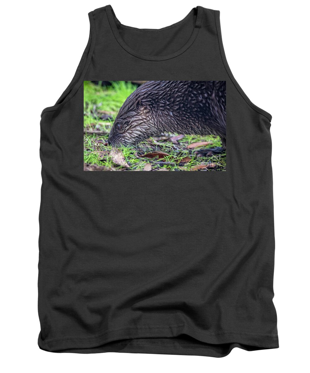 Nature Tank Top featuring the photograph River Otter Astray by DB Hayes