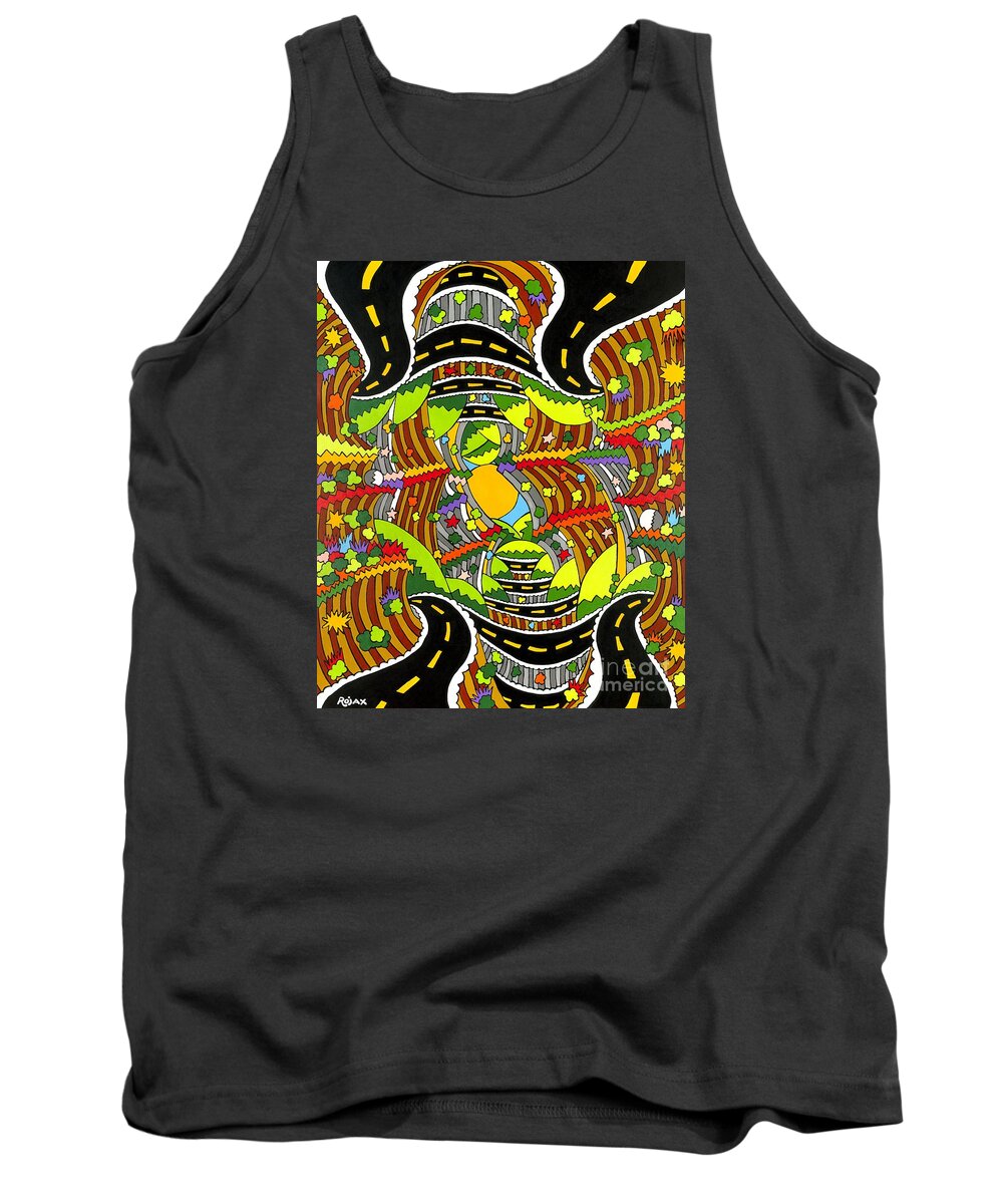 Roads Tank Top featuring the painting Roaming by Rojax Art