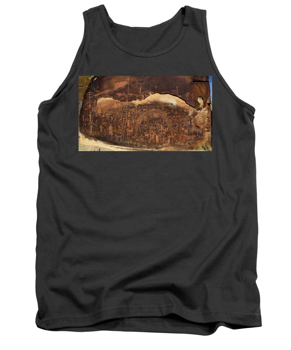 Rochester Tank Top featuring the photograph Rochester Creek Petroglyph Panel Cropped by Tranquil Light Photography