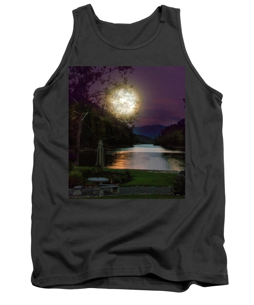 Moon Tank Top featuring the photograph Romantic Novel Moon by Jolynn Reed