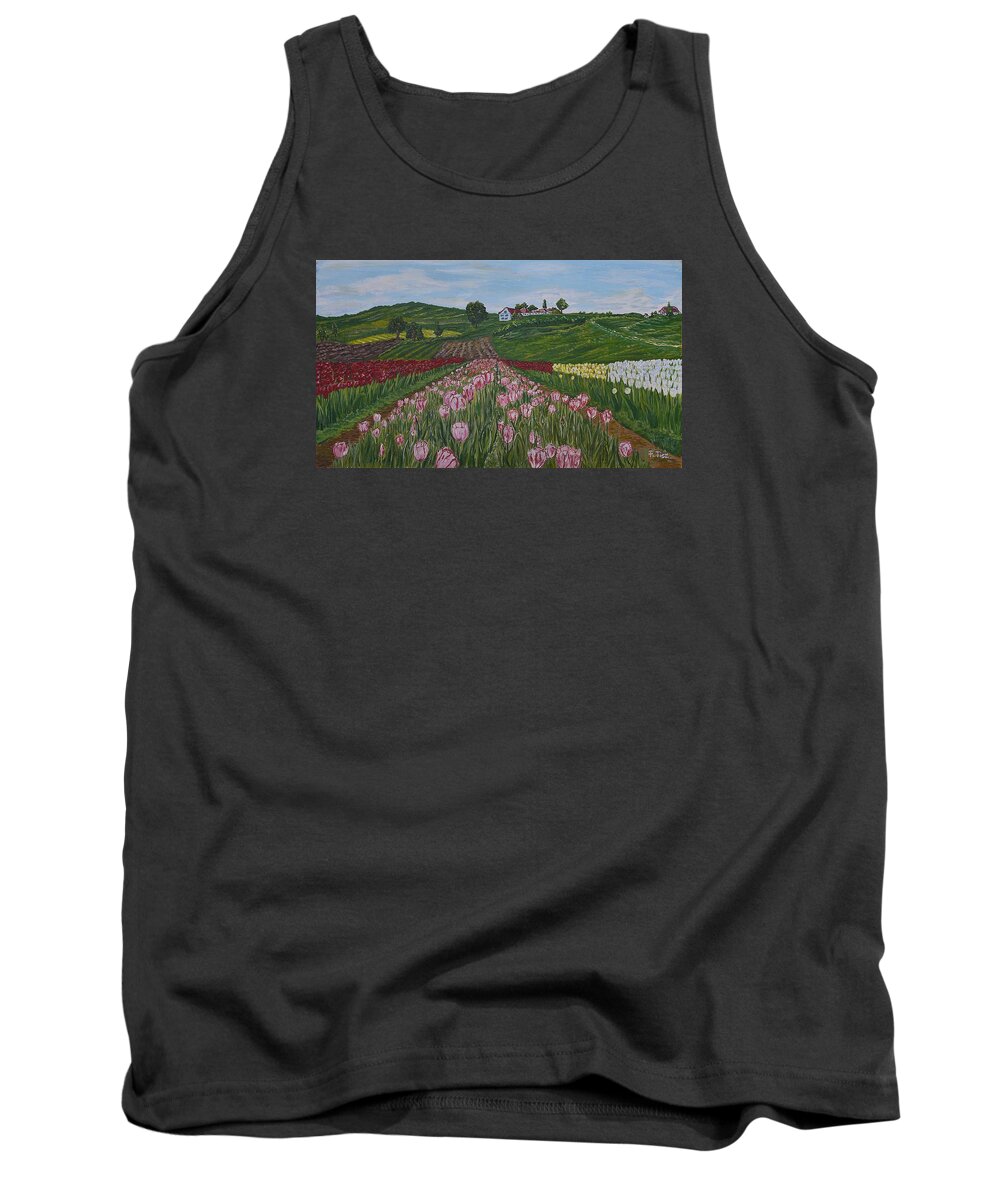 Building Tank Top featuring the painting Walking in Paradise by Felicia Tica