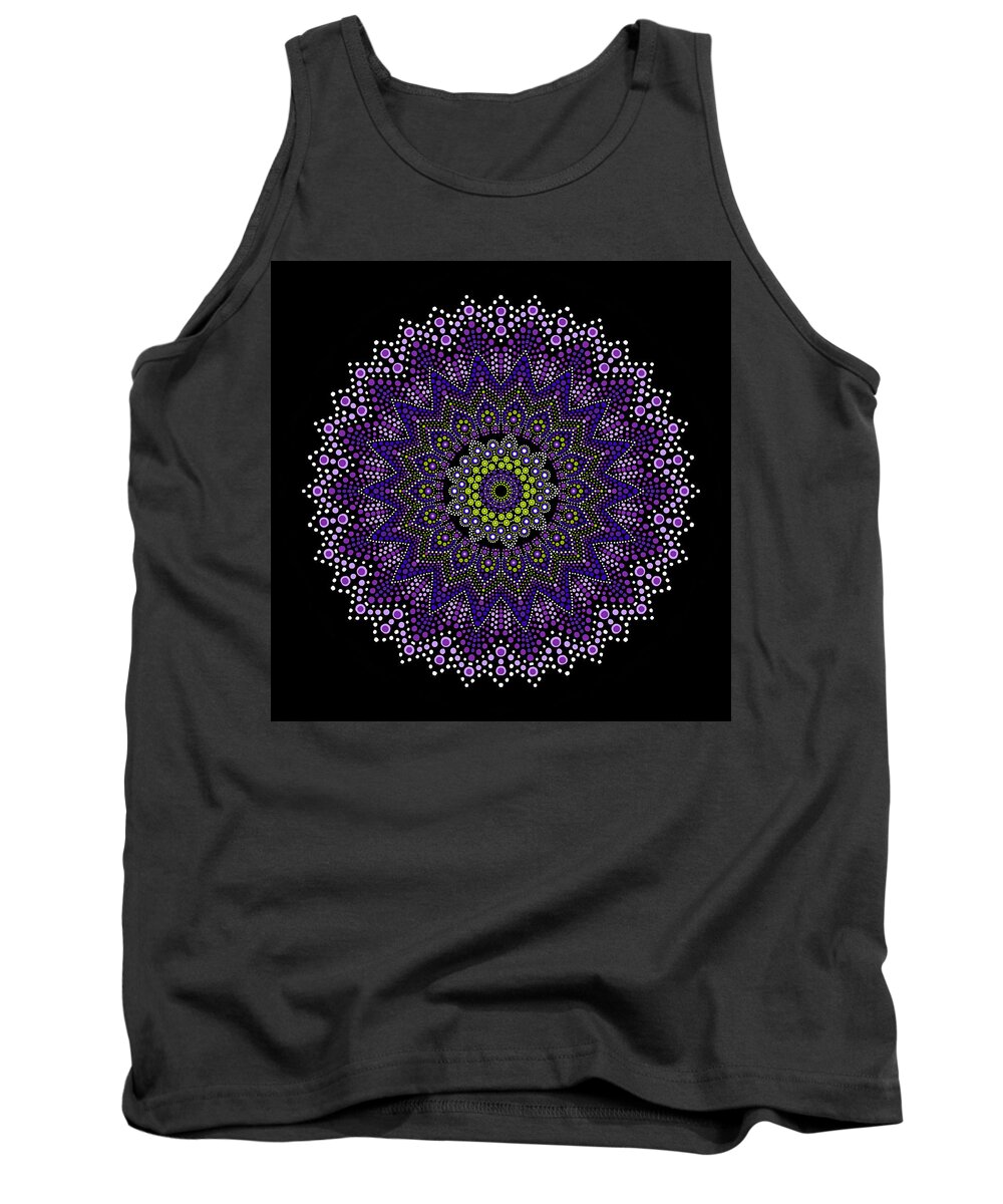 Purple Tank Top featuring the digital art Royalty Lace by Lisa Schwaberow