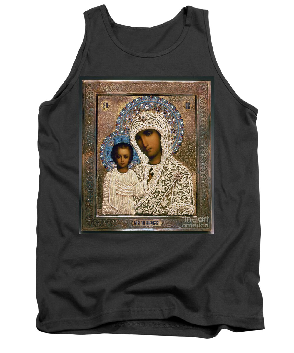 1896 Tank Top featuring the mixed media Russian Icon - Mary by Granger
