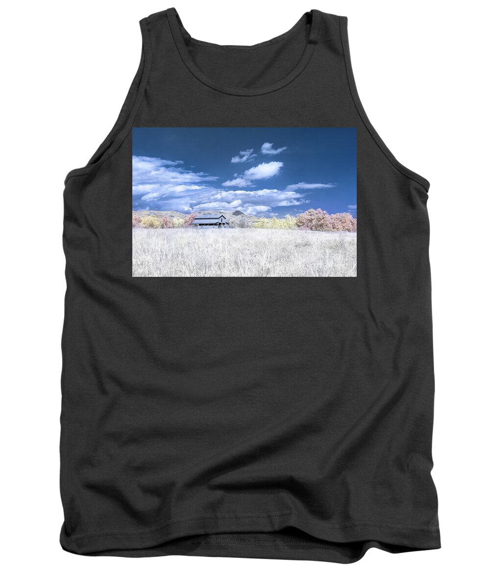 642nm Tank Top featuring the photograph S C Upstate Barn Faux Color by Charles Hite