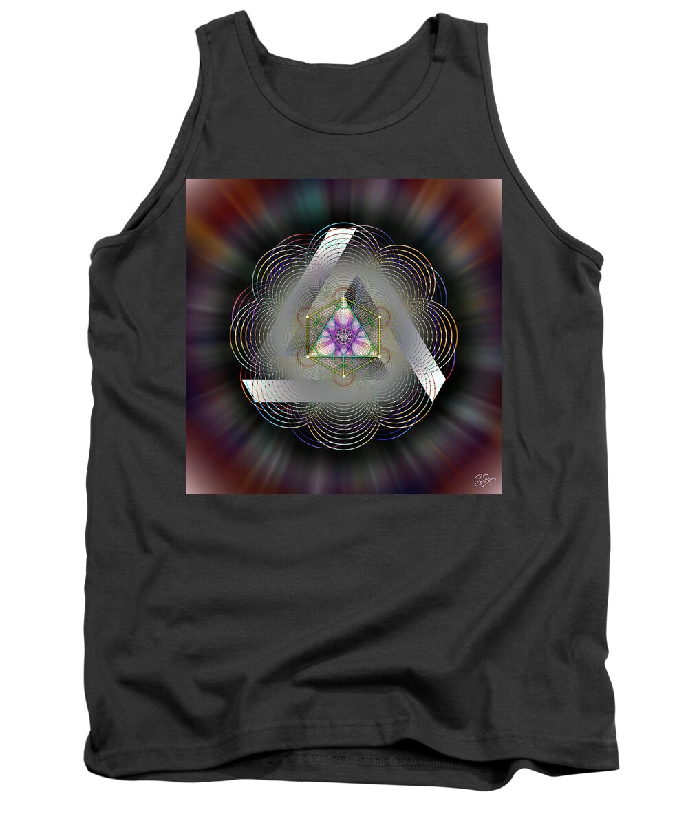 Endre Tank Top featuring the digital art Sacred Geometry 696 by Endre Balogh