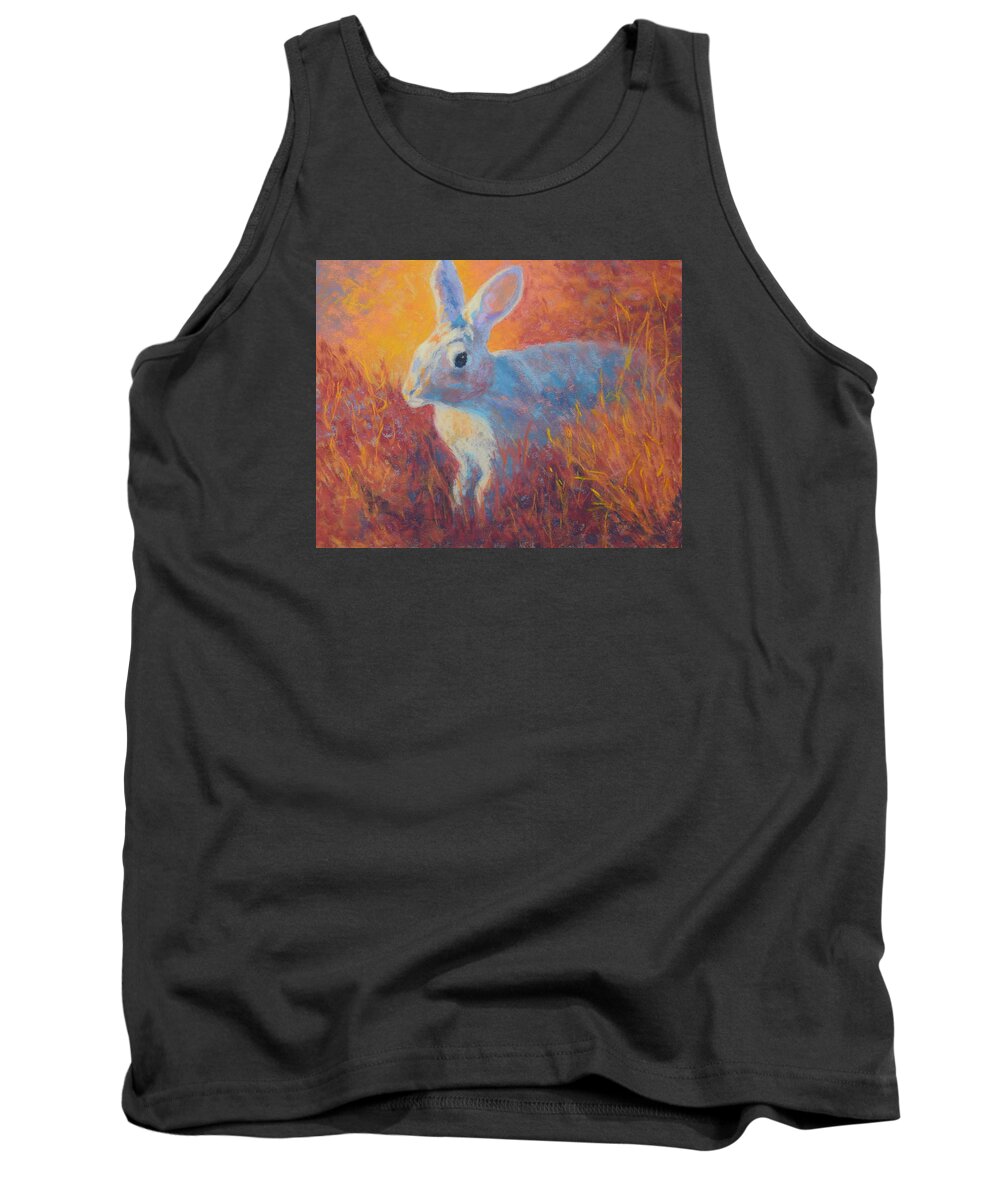 Rabbit Tank Top featuring the painting Sage Hare by Nancy Jolley