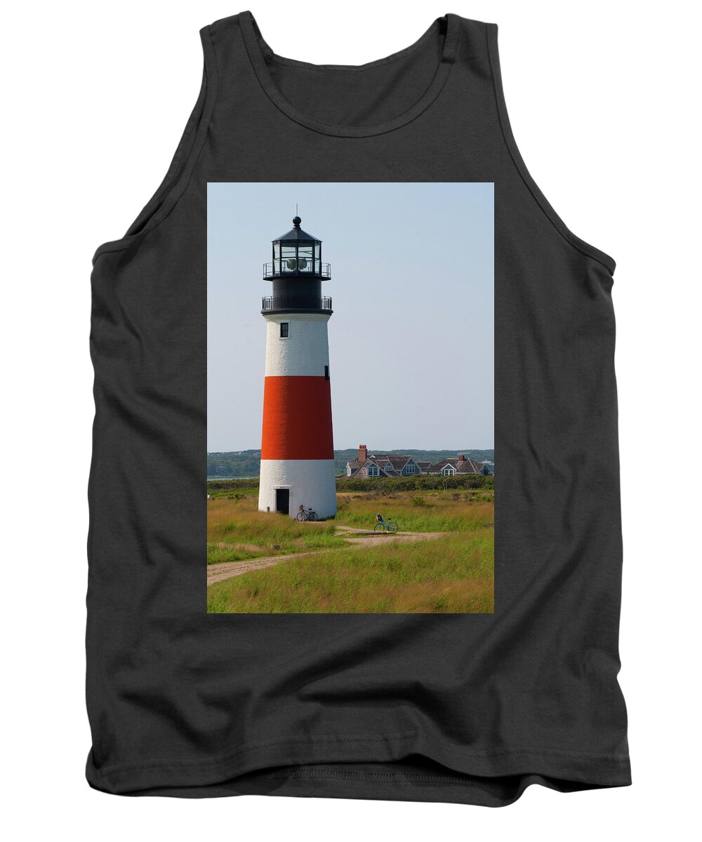 Beach Tank Top featuring the photograph Sankaty Lighthouse, Nantucket by Barry Wills