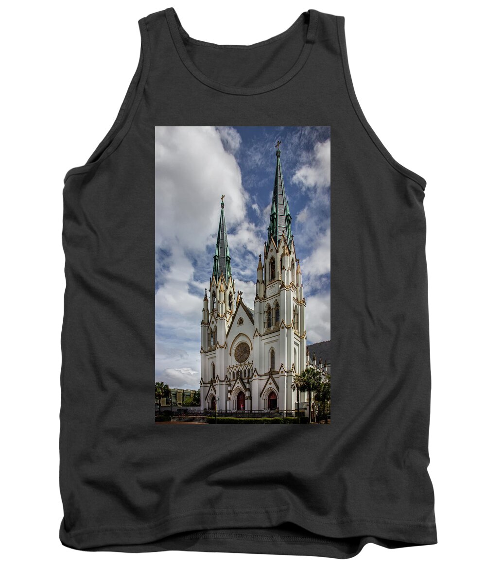 St John The Baptist Tank Top featuring the photograph Savannah Historic Cathedral by James Woody