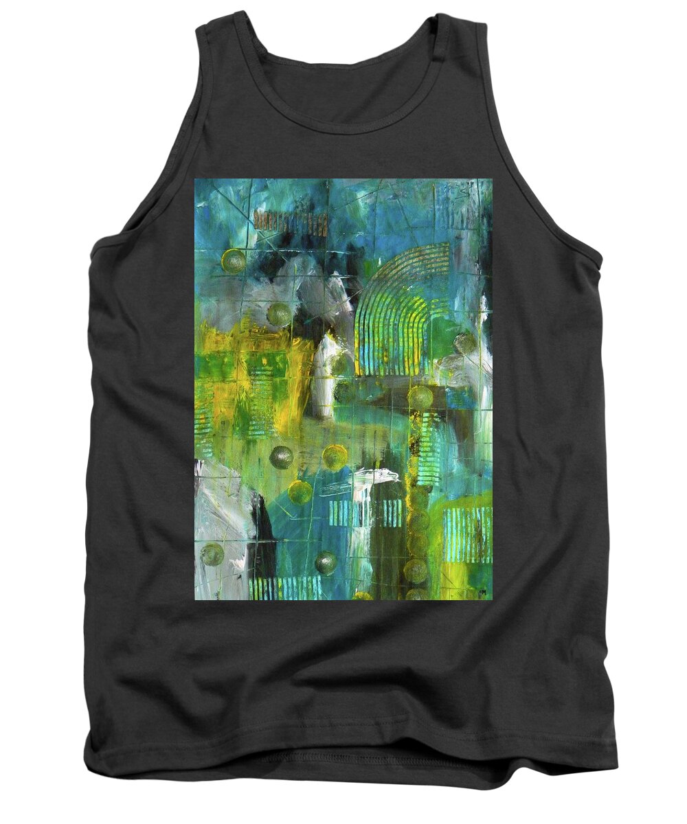 Abstract Art Tank Top featuring the painting Seacliff by Everette McMahan jr
