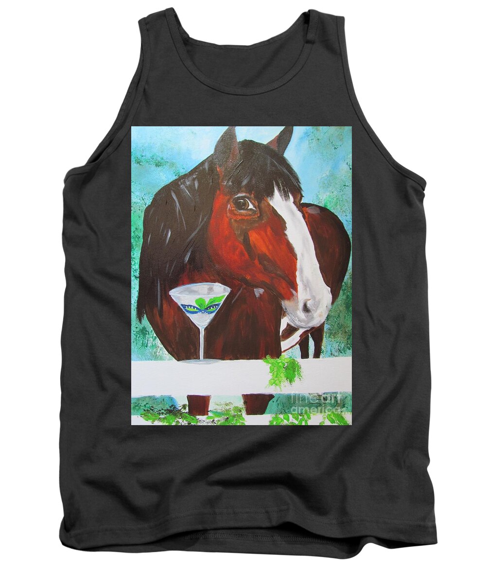 Horse Tank Top featuring the painting SeaHawk Fan by Susan Voidets