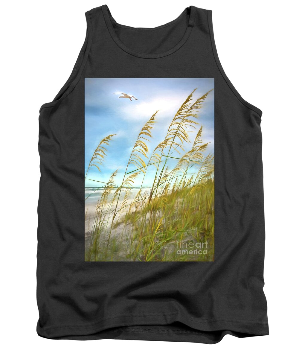 Beach Tank Top featuring the photograph Seaoats Fantasy by Linda Olsen