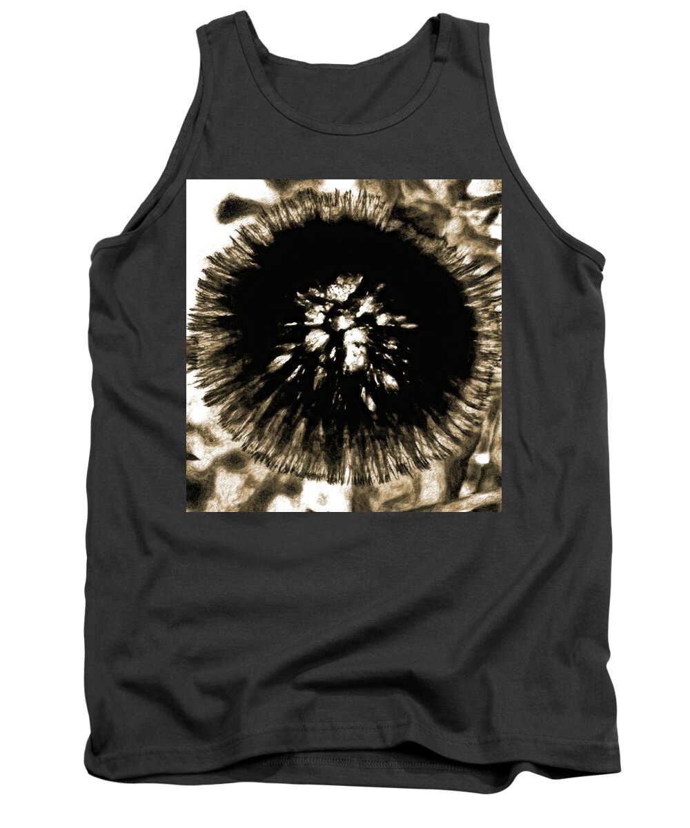 Dandelion Tank Top featuring the photograph Sepia Dandelion by Gina O'Brien