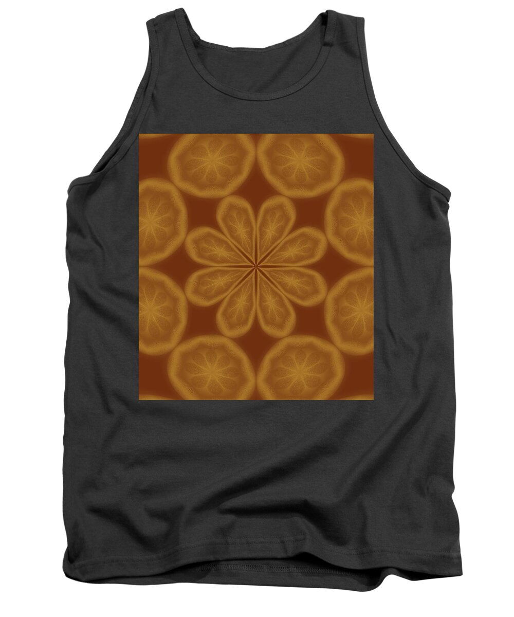 Art Tank Top featuring the digital art Sepia Oranges by Ee Photography