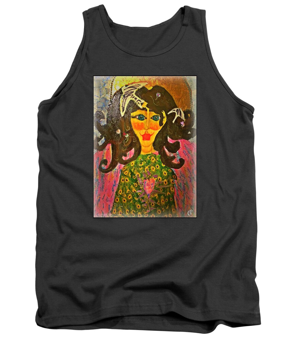 Guardian Angel Tank Top featuring the painting Seraphina by Christine Paris