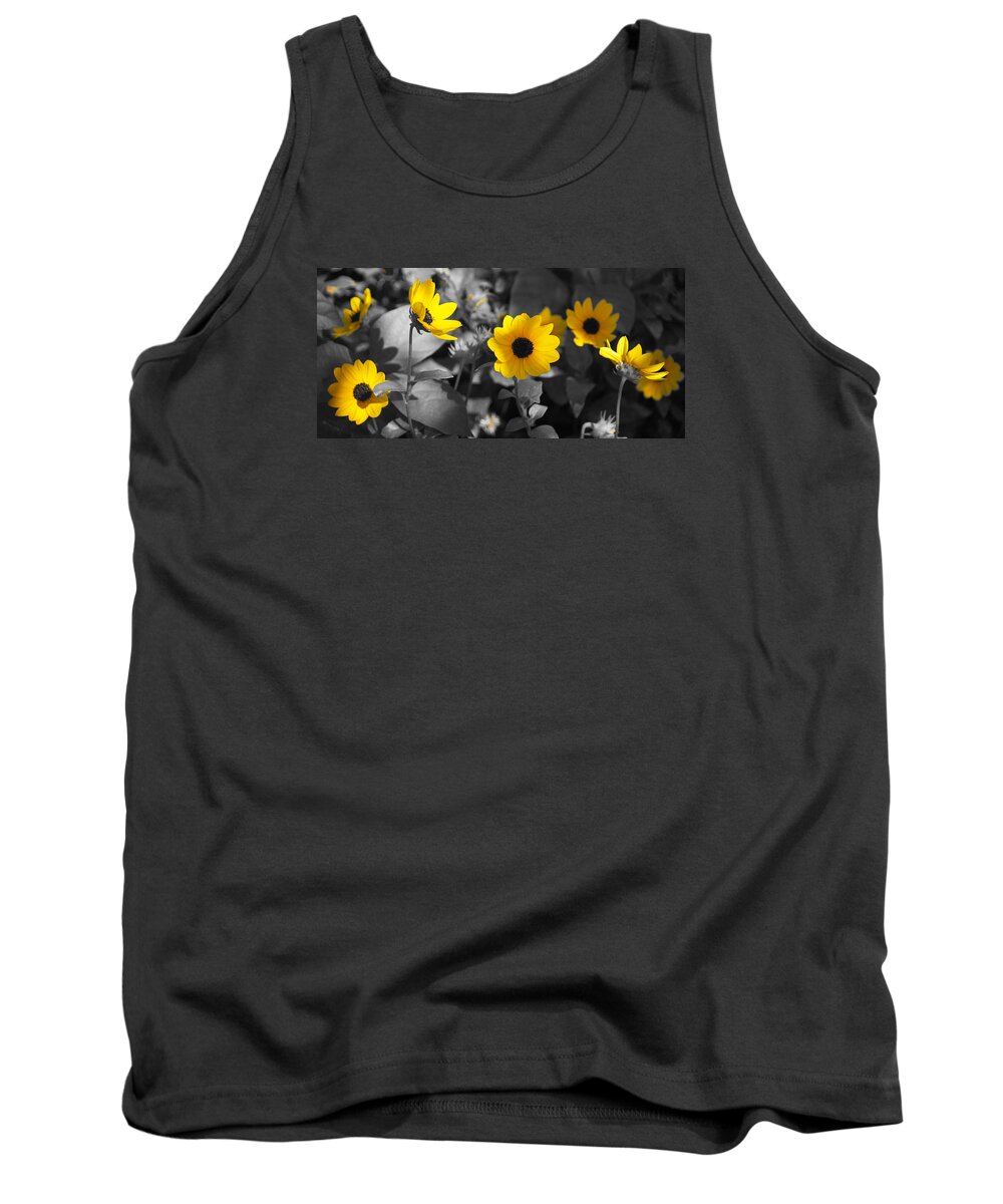 Flowers Tank Top featuring the photograph Shaded Daisies by Lawrence S Richardson Jr