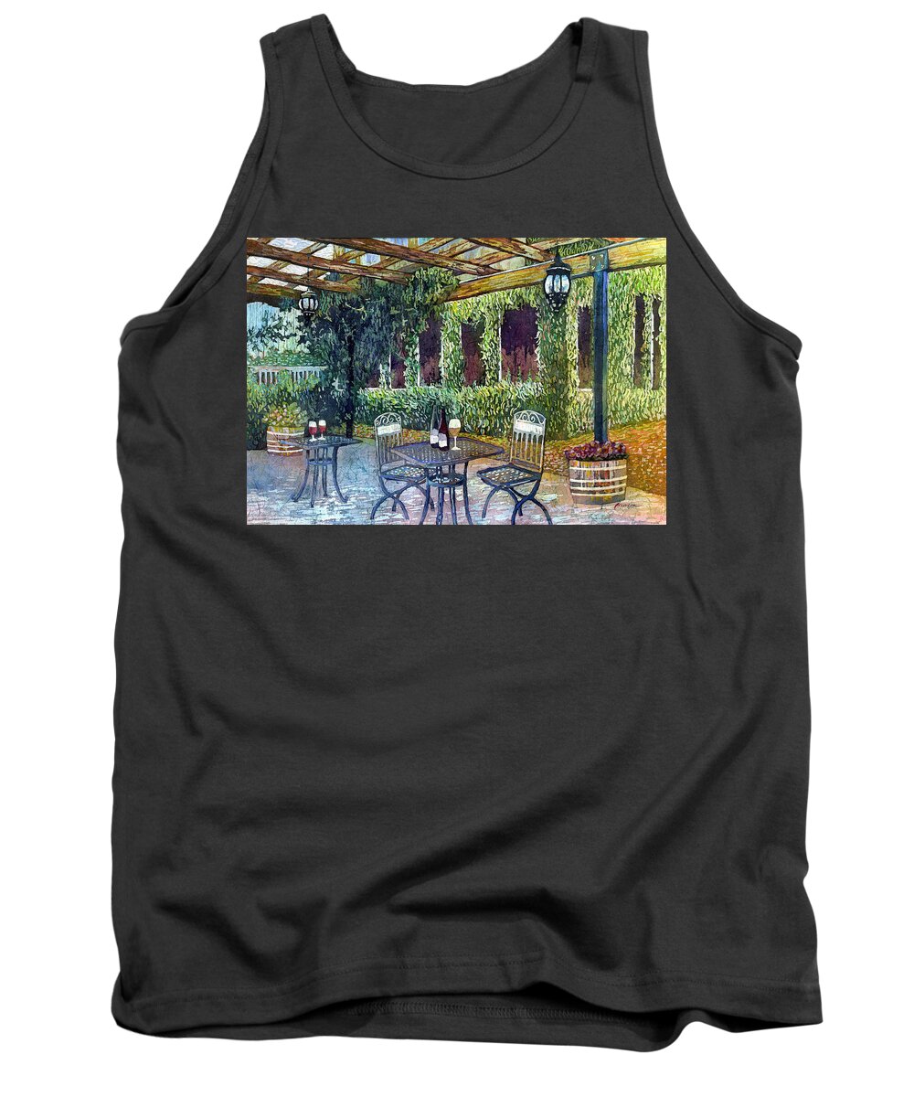 Wine Tank Top featuring the painting Shades of Van Gogh by Hailey E Herrera
