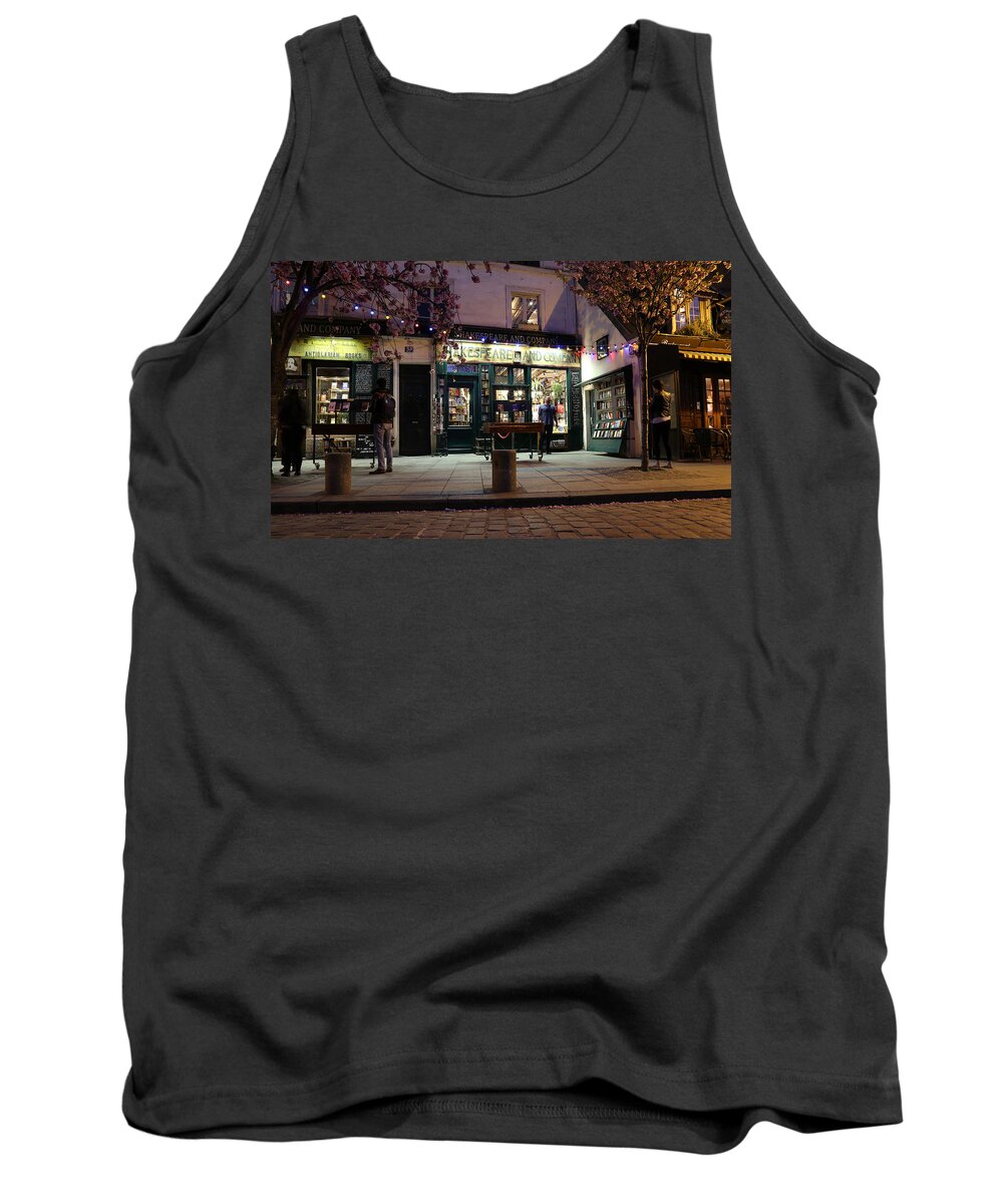Shakespeare Book Shop Paris Tank Top featuring the photograph Shakespeare Book Shop 1 by Andrew Fare