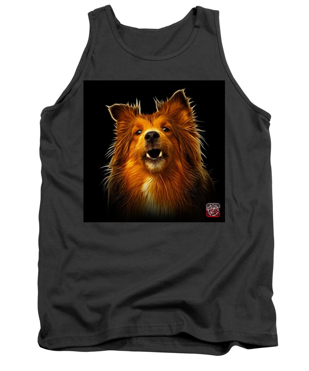Sheltie Tank Top featuring the painting Sheltie Dog Art 0207 - BB by James Ahn