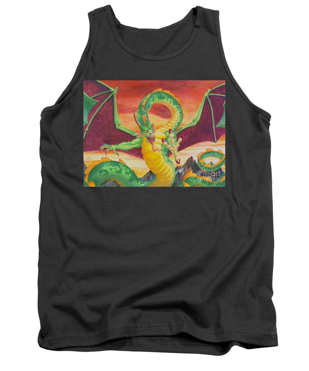 Dragon Tank Top featuring the painting Shivan Dragon 3.0 by Melissa A Benson