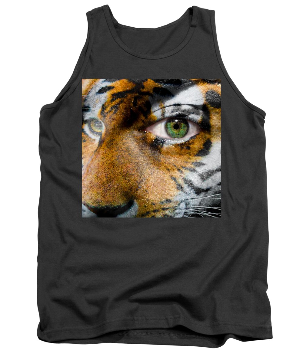 siberian Tiger Tank Top featuring the photograph Siberian Man by Semmick Photo