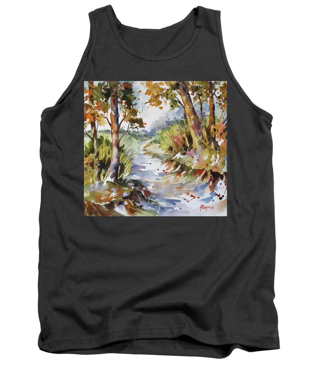Landscape Tank Top featuring the painting Side Track by Rae Andrews