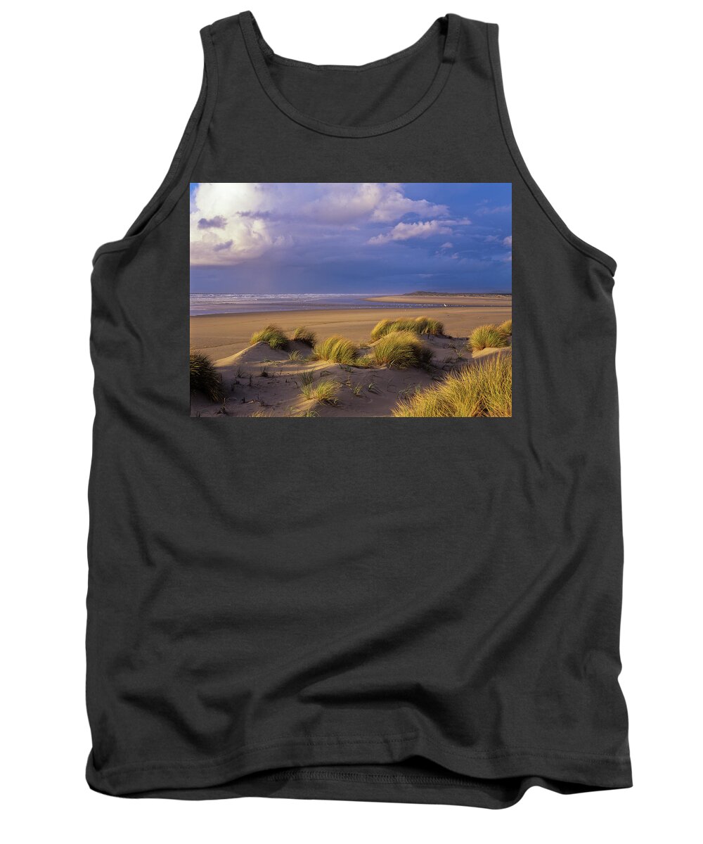 Beach Grass Tank Top featuring the photograph Siltcoos River Mouth by Robert Potts