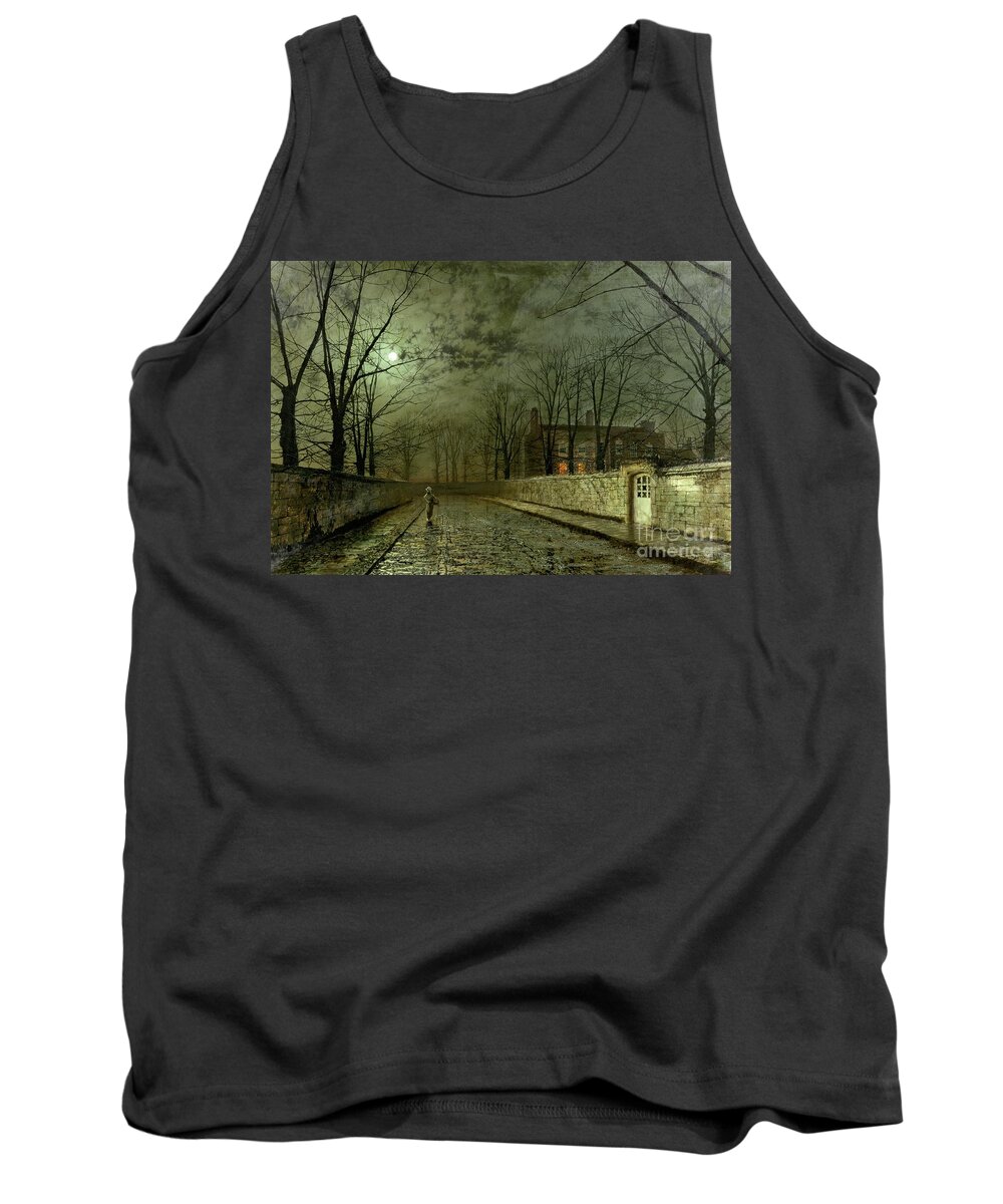 #faatoppicks Tank Top featuring the painting Silver Moonlight by John Atkinson Grimshaw
