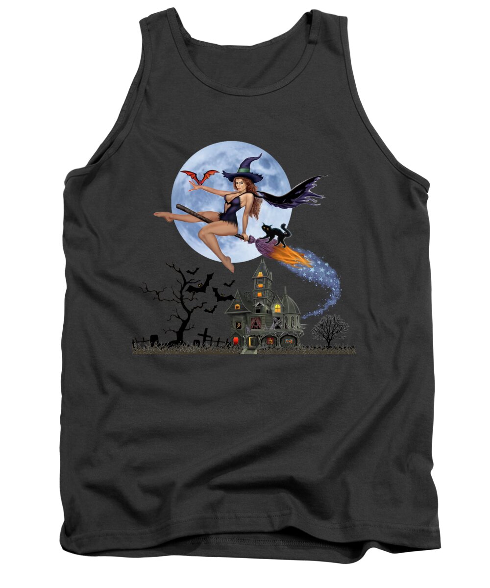 Witch Tank Top featuring the digital art Simply Bewitch'n by Glenn Holbrook