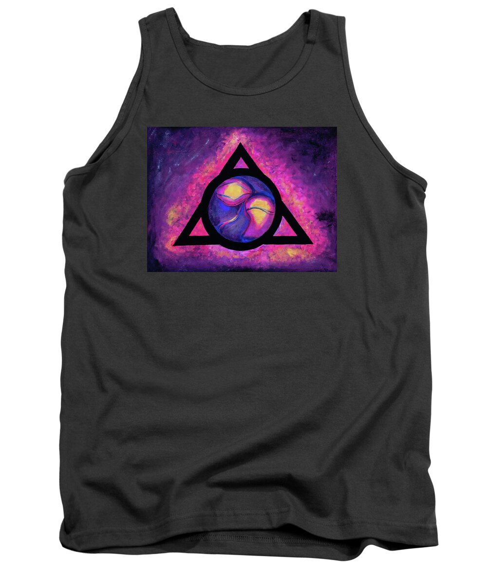 Fetus Tank Top featuring the painting Sipme Safe Child by Artsy Gypsy