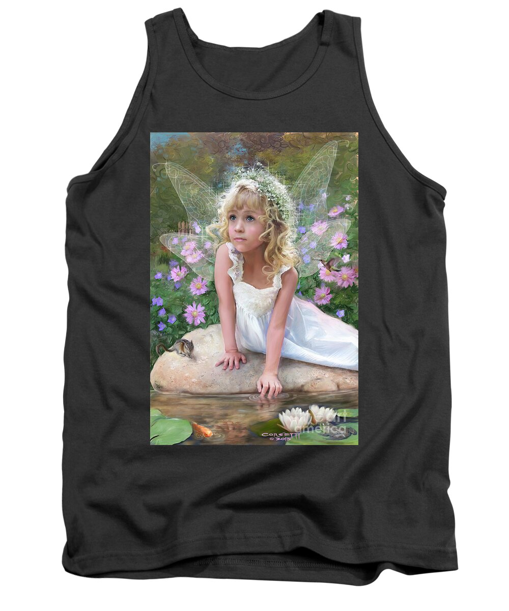 Fairies Tank Top featuring the painting Sissy Fairy by Robert Corsetti
