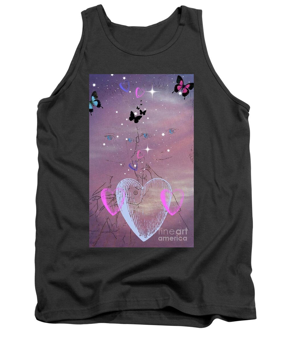 Sisterly Love Tank Top featuring the digital art Sisterly Love by Diamante Lavendar