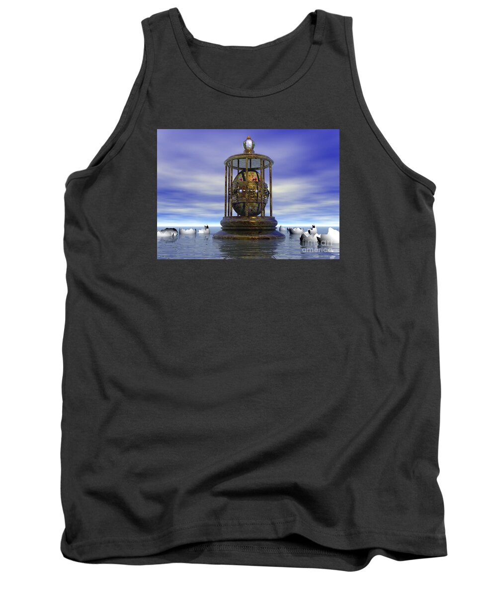 Surrealism Tank Top featuring the digital art Sixth Sense - Surrealism by Sipo Liimatainen